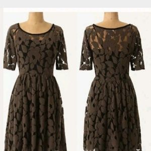 NWT Anthropologie Brown Lace Dress s